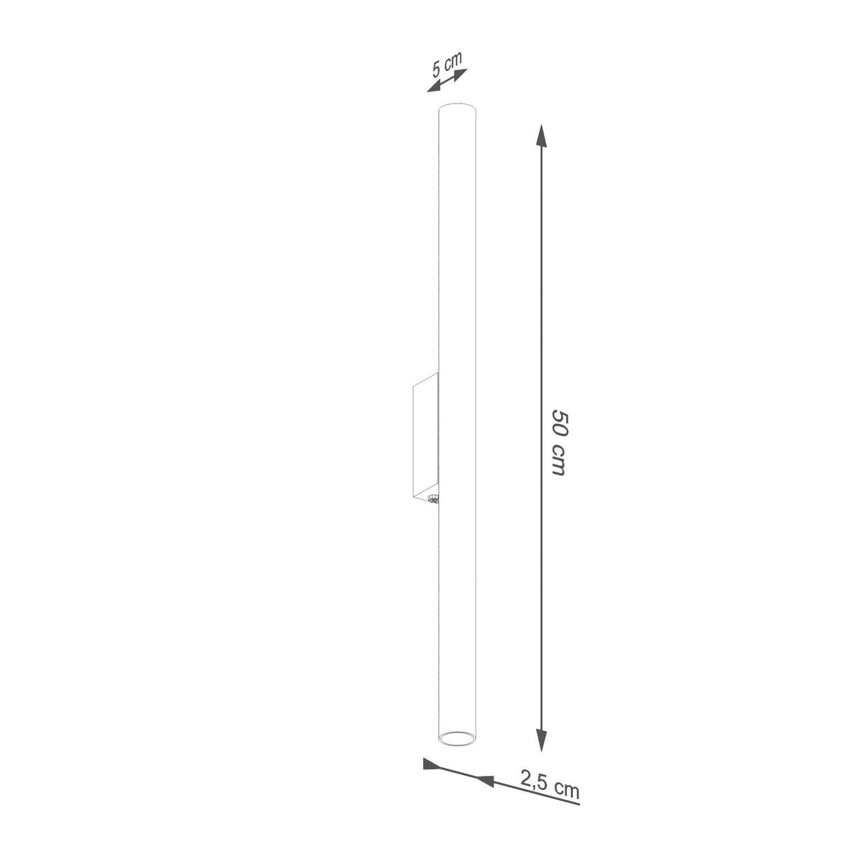 WANDLEUCHTE PASTELO 2.5/5/50 cm  - Beige, Design, Metall (2.5/5/50cm)