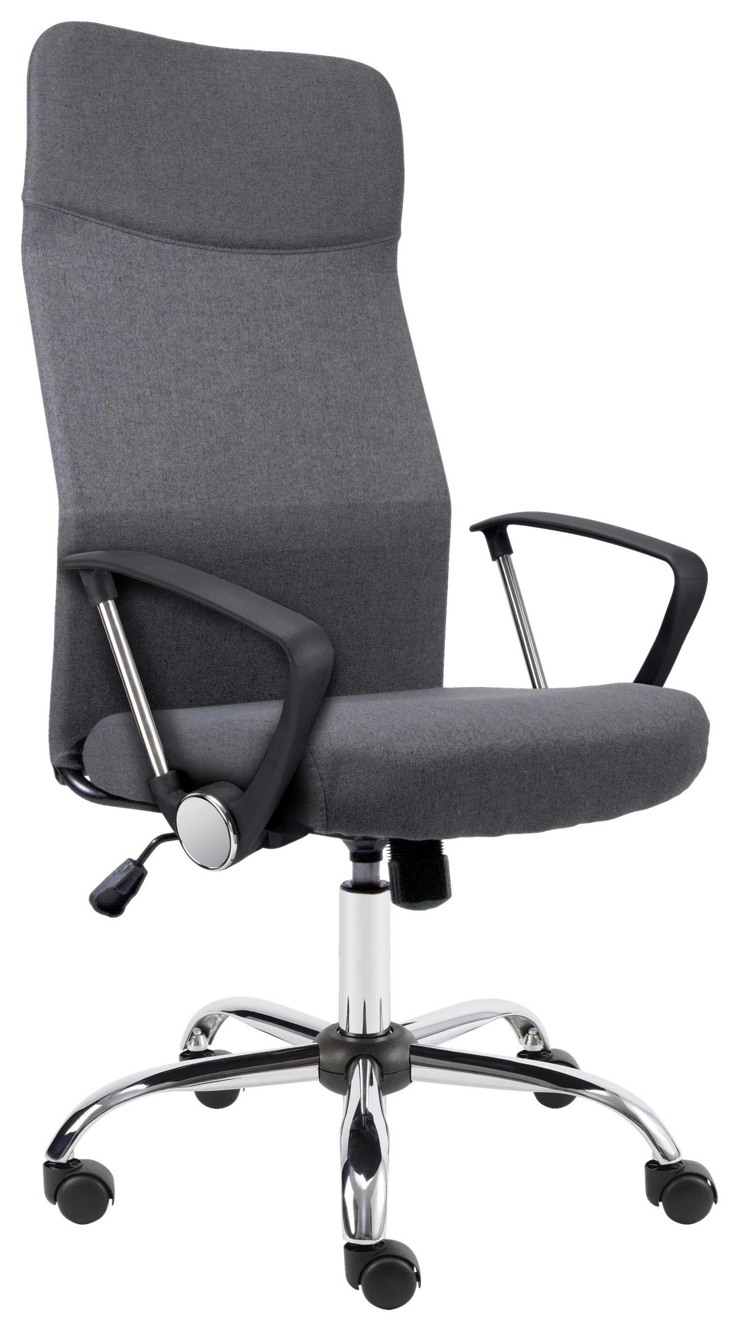 OTOČNÁ ŽIDLE, barvy chromu, šedá - šedá/černá, Basics, kov/plast (111-119/64/64cm) - Carryhome