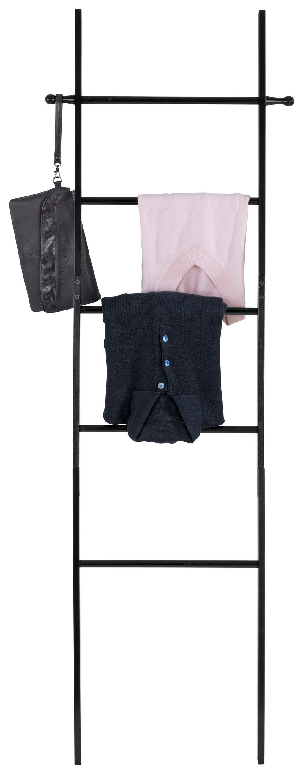 TÖRÖLKÖZŐTARTÓ LÉTRA 43/170/33 cm  - fekete, Basics, fa (43/170/33cm) - Wenko