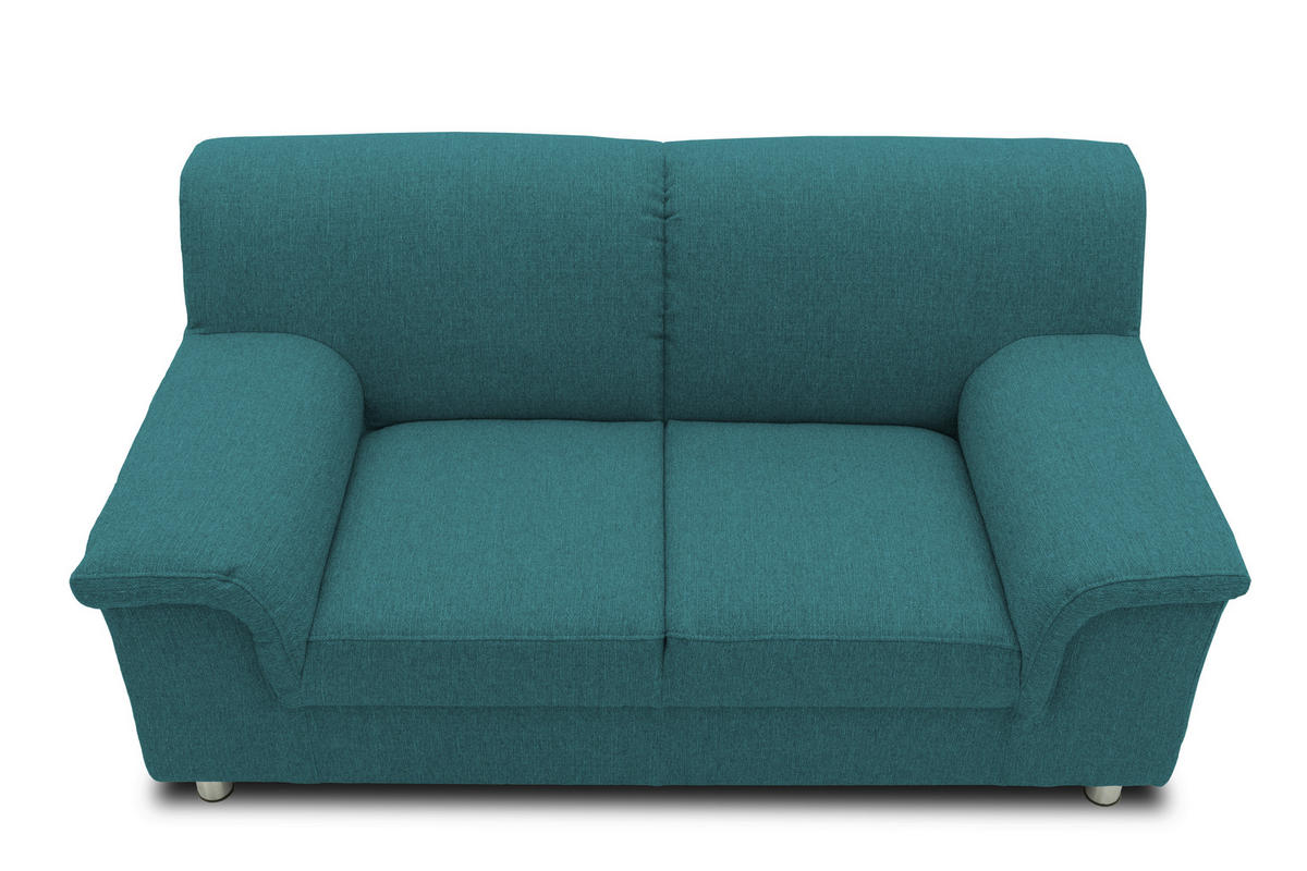 2-SITZER-SOFA Webstoff Petrol  - Chromfarben/Petrol, KONVENTIONELL, Textil/Metall (145/72/80cm) - MID.YOU
