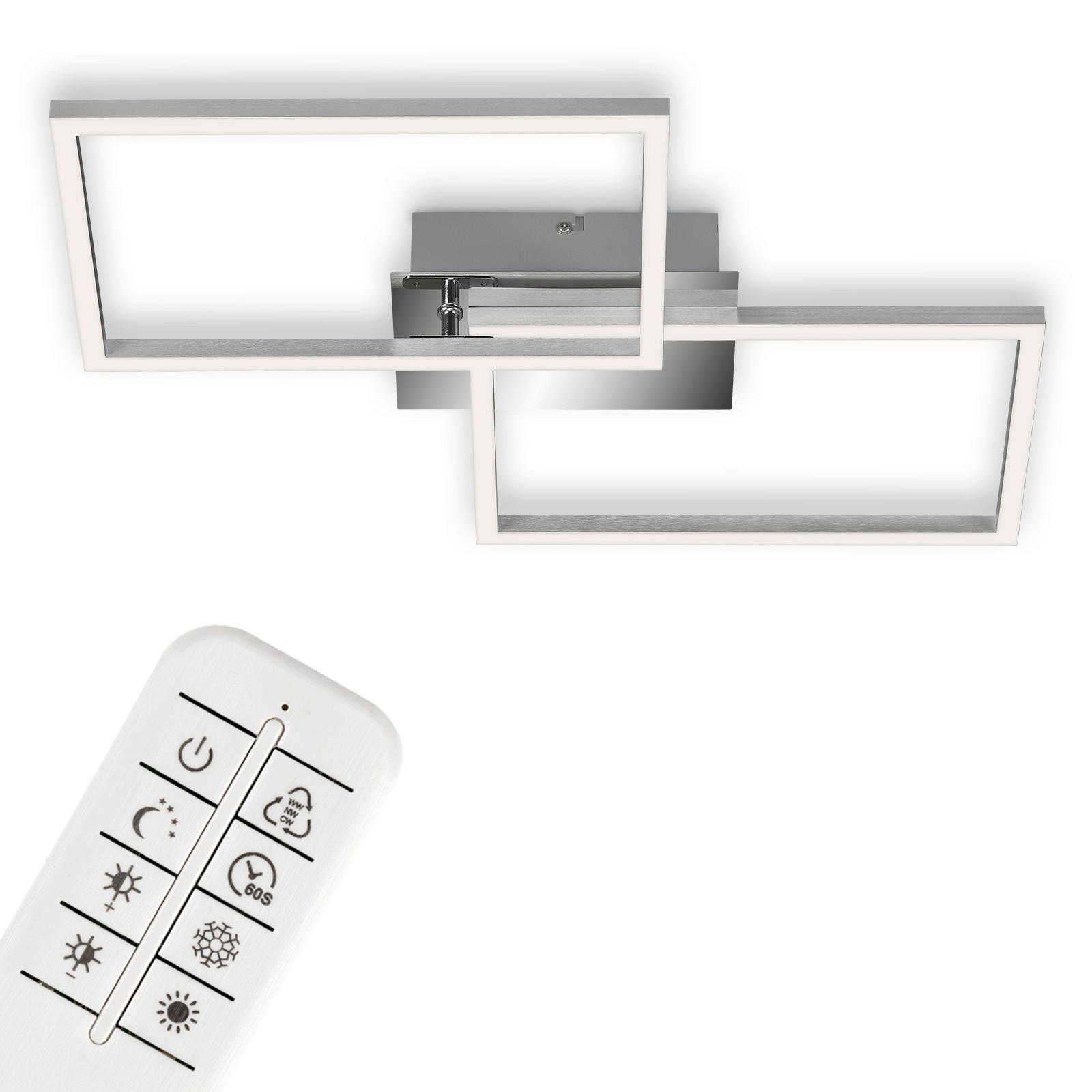 LED-DECKENLEUCHTE 50/38,8/7,8 cm   - Chromfarben, Design, Kunststoff/Metall (50/38,8/7,8cm)