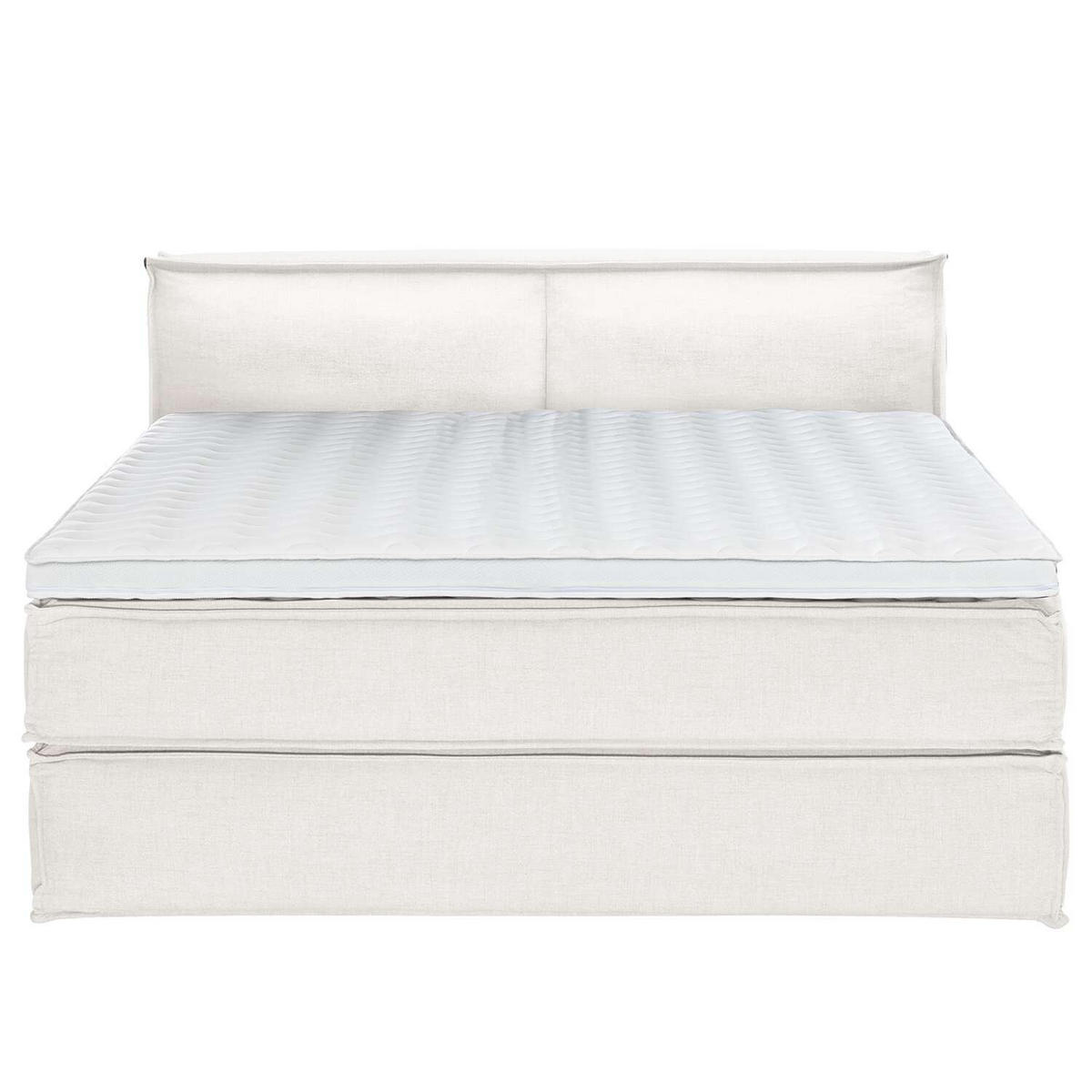 BOXSPRINGBETT 160/220 cm  in Creme  - Creme/Schwarz, Design, Textil (160/220cm) - home24