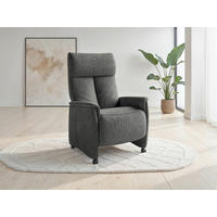 RELAXSESSEL TV CREMONA COMFORT E S1 Mikrofaser Kopfteilverstellung, Fußteilverstellung, Rücken echt    - Dunkelgrau/Schwarz, Basics, Kunststoff/Textil (76/110/84cm) - Sit & More