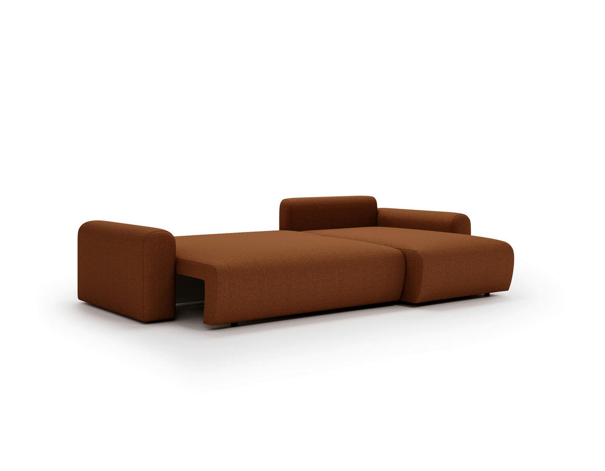 ECKSOFA Rostfarben  - Rostfarben/Creme, Design, Kunststoff/Textil (246/150cm) - Livetastic