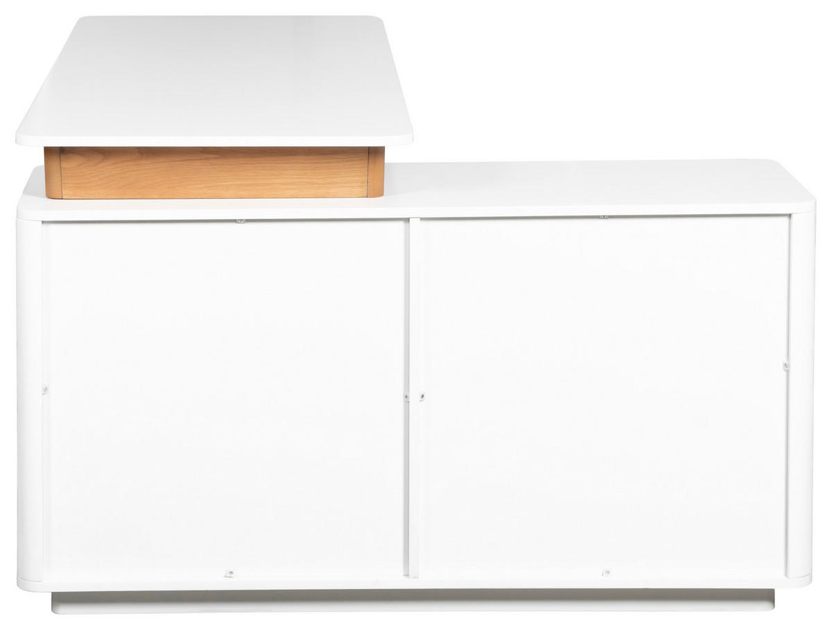SAROKÍRÓASZTAL  - tölgyfa színű/fehér, Modern, faalapú anyag/fa (150/120/75cm) - Livetastic