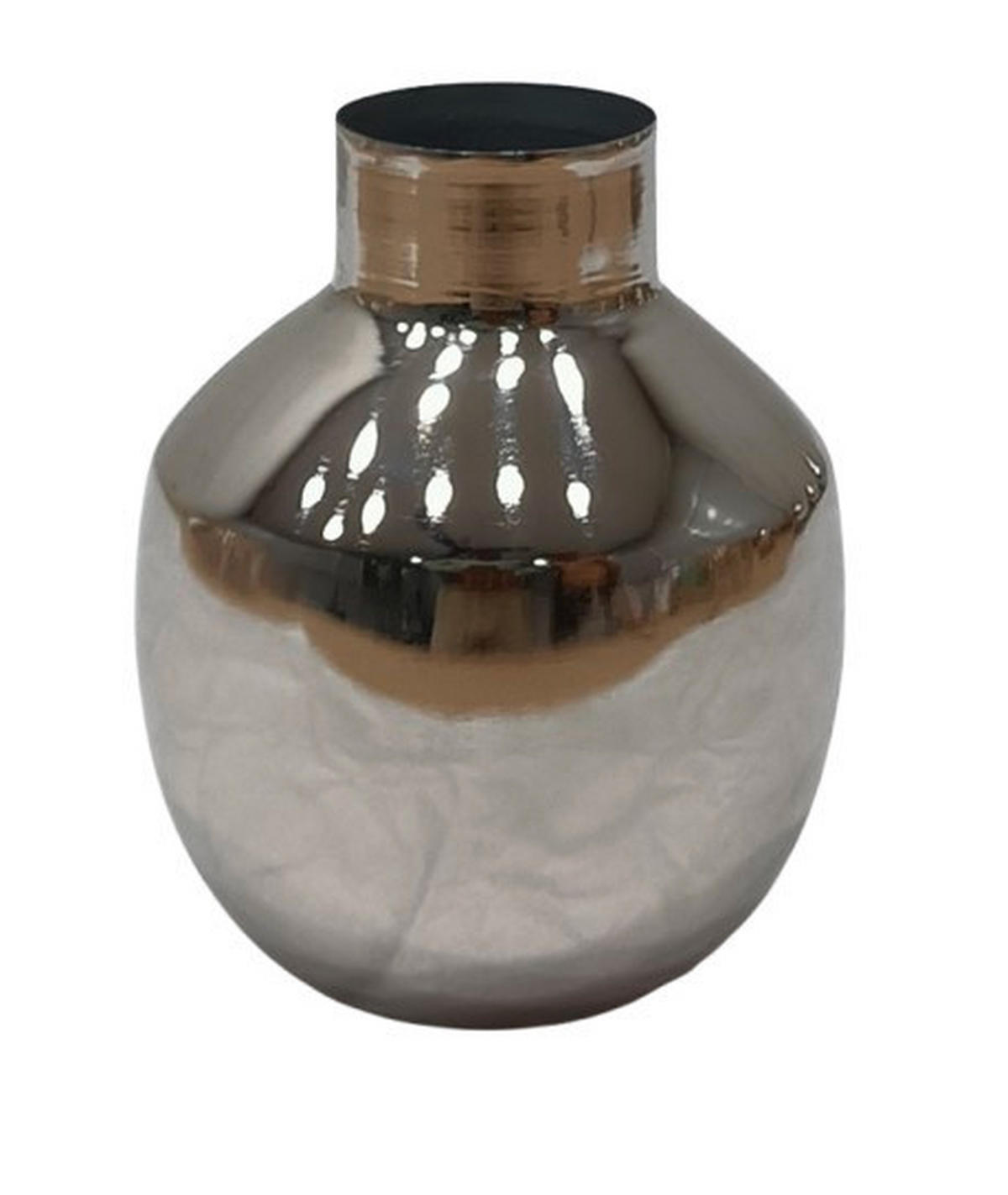 VASE 13.50 cm  - Nickelfarben, Basics, Metall (11/13,5cm) - Ambia Home