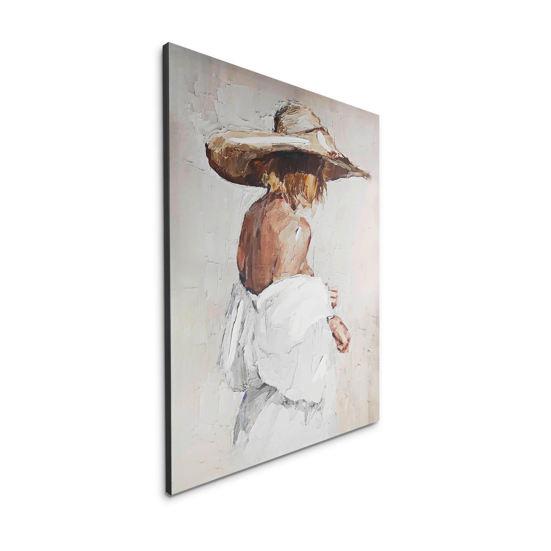 ÖLGEMÄLDE Frauen 100/70 cm  - Beige/Weiß, LIFESTYLE, Holzwerkstoff/Textil (100/70cm) - Monee