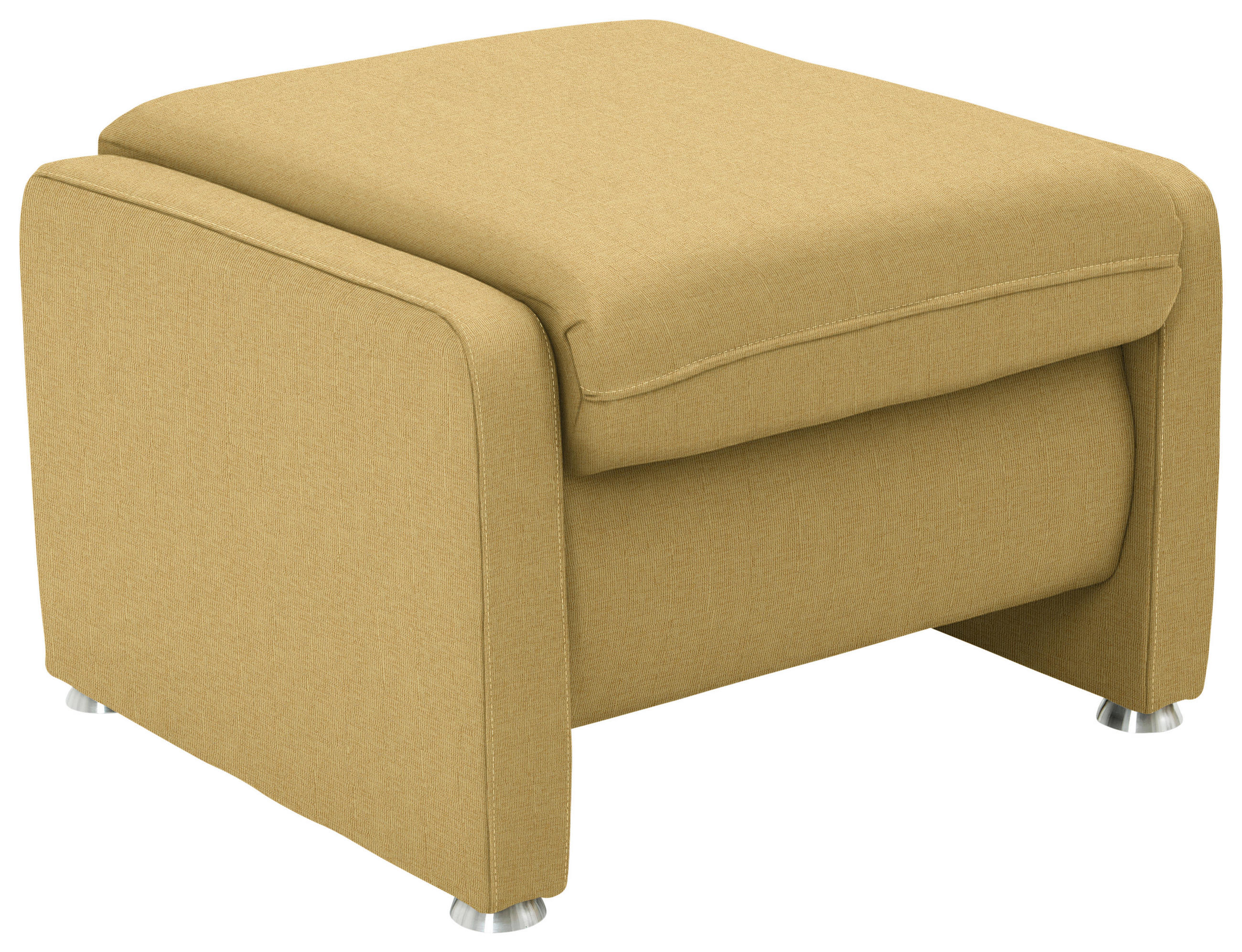 HOCKER in Textil Gelb  - Gelb/Alufarben, KONVENTIONELL, Textil/Metall (67/44/58cm) - Beldomo Comfort