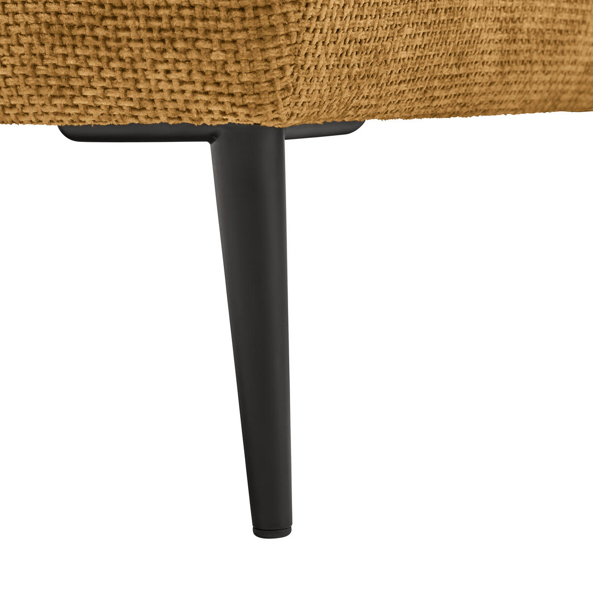 ECKSOFA in Webstoff Bernsteinfarben  - Bernsteinfarben/Schwarz, Modern, Textil/Metall (164/255cm) - MID.YOU