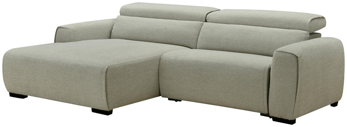 ECKSOFA Beige Mikrofaser  - Beige/Schwarz, Design, Holz/Textil (172/256cm) - Carryhome