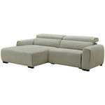 ECKSOFA Beige Mikrofaser  - Beige/Schwarz, Design, Holz/Textil (172/256cm) - Carryhome