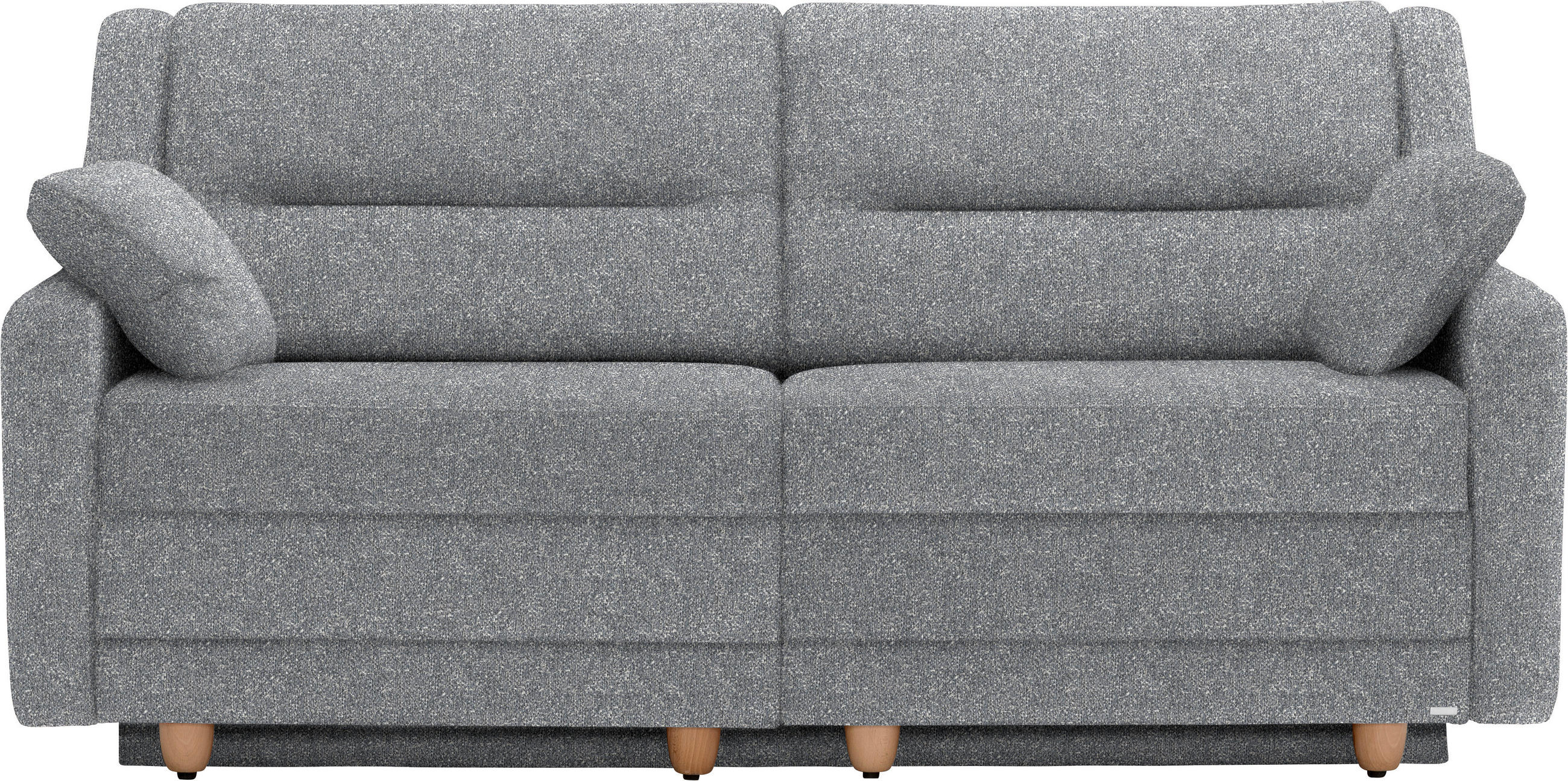 SCHLAFSOFA  in Mikrofaser Grau  - Buchefarben/Grau, KONVENTIONELL, Holz/Textil (184/88/91cm) - Sedda