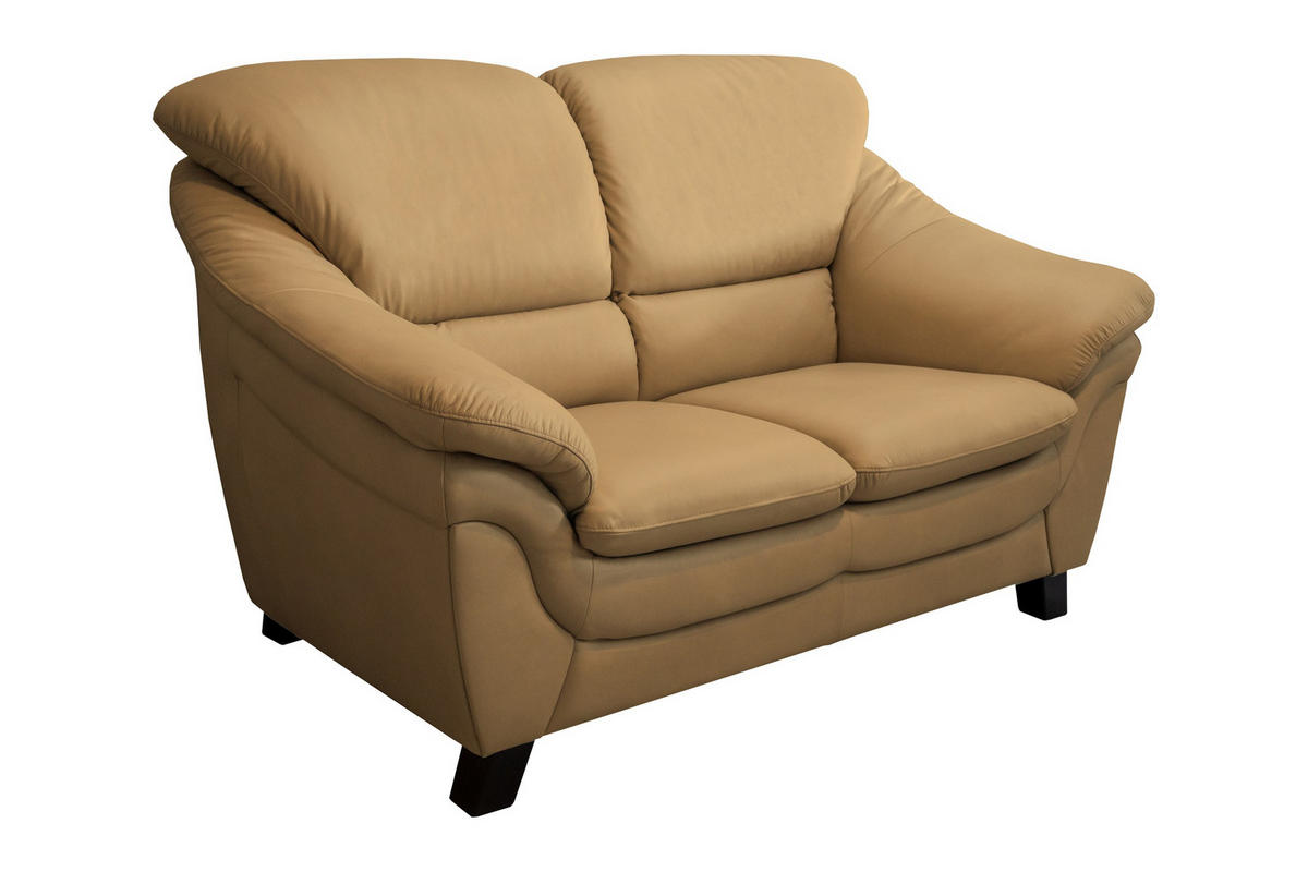 KÉTÜLÉSES KANAPÉ bőr  - diófa színű, bőr/fa (160/96/102cm) - Andante