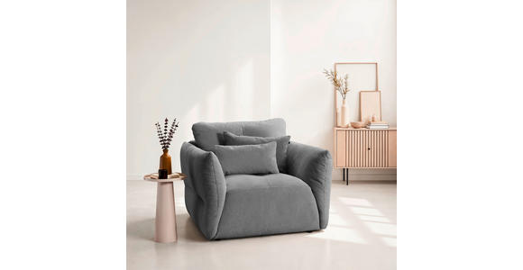 SESSEL in Webstoff Dunkelgrau  - Dunkelgrau/Schwarz, KONVENTIONELL, Textil/Metall (112/88/120cm) - Carryhome