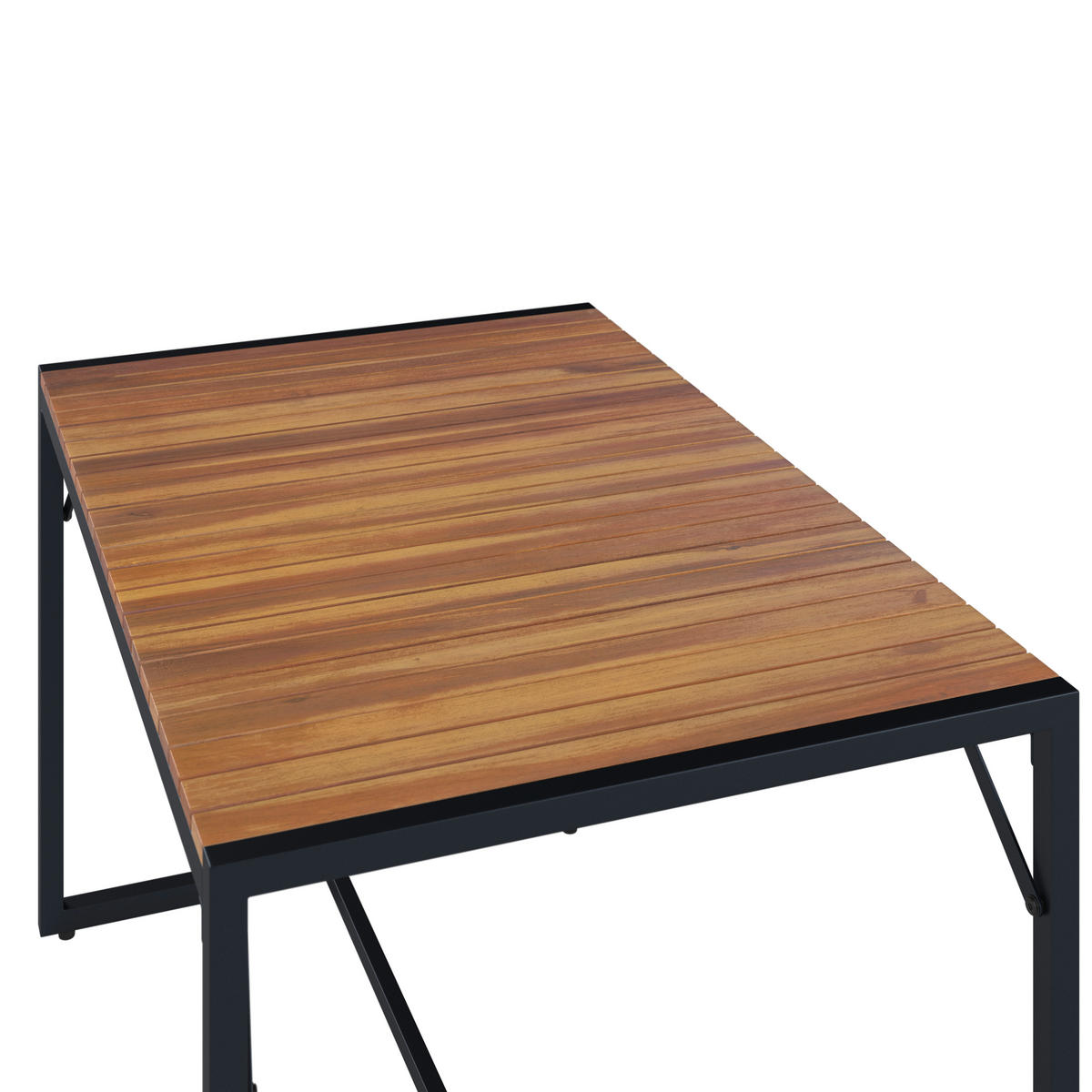 DINING-LOUNGESET  - Schwarz/Akaziefarben, Design, Holz/Textil (205/205cm) - Ambia Garden