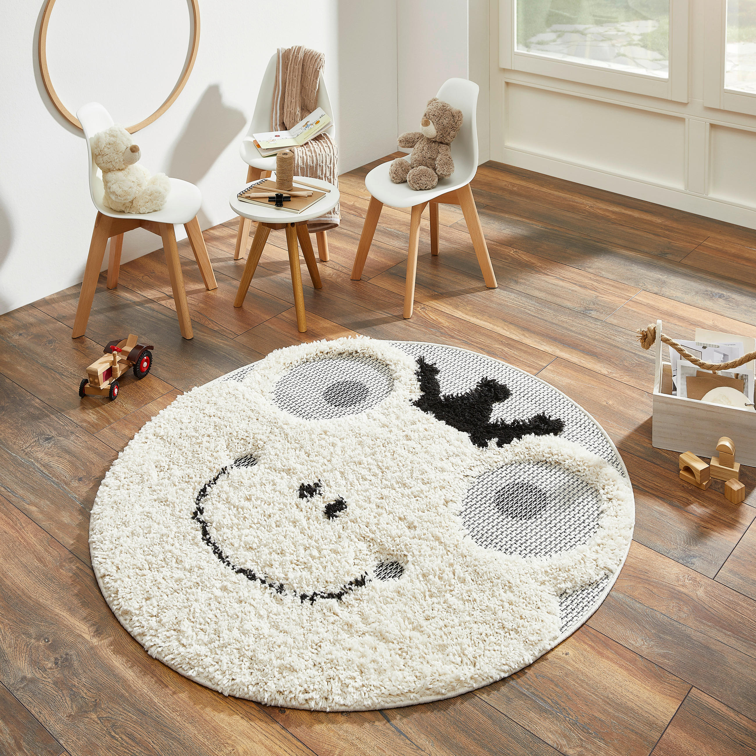 KINDERTEPPICH 120 cm  - Beige/Schwarz, Design, Textil (120cm) - Ben'n'jen