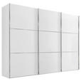 SCHWEBETÜRENSCHRANK 280/222/68 cm 3-türig Weiß  - Chromfarben/Weiß, KONVENTIONELL, Glas/Holzwerkstoff (280/222/68cm) - Moderano