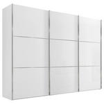 SCHWEBETÜRENSCHRANK 280/222/68 cm 3-türig Weiß  - Chromfarben/Weiß, KONVENTIONELL, Glas/Holzwerkstoff (280/222/68cm) - Moderano