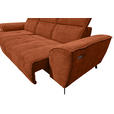 ECKSOFA Rostfarben Cord  - Rostfarben/Schwarz, KONVENTIONELL, Textil/Metall (196/290cm) - Carryhome