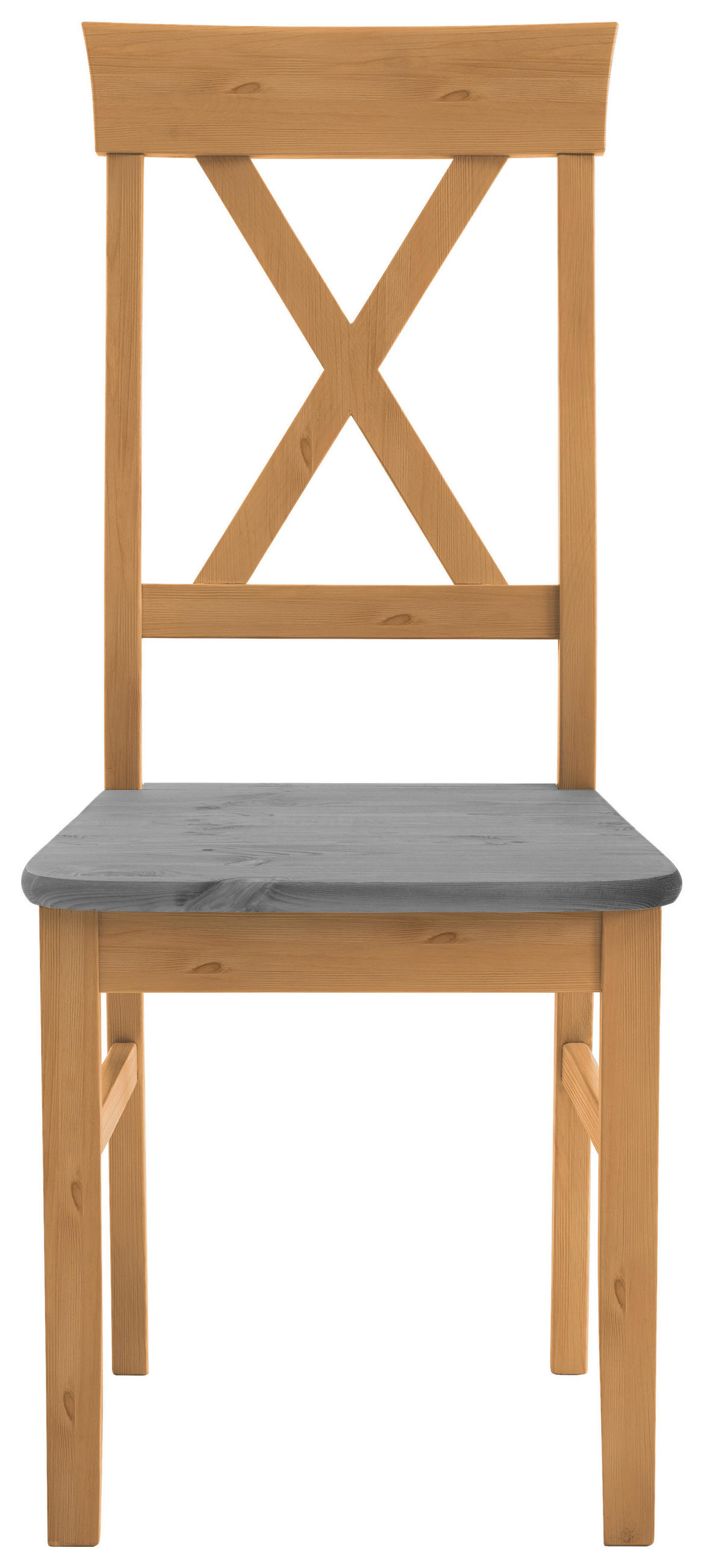 STUHL Laugenfarbig, Grau Kiefer massiv  - Laugenfarbig/Grau, ROMANTIK / LANDHAUS, Holz (45/94/43cm) - Boxxx