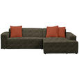 ECKSOFA  in Chenille Olivgrün  280/188 cm  - Rostfarben/Schwarz, KONVENTIONELL, Kunststoff/Textil (280/188cm) - Carryhome