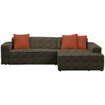 ECKSOFA in Chenille Olivgrün  280/188 cm  - Rostfarben/Schwarz, KONVENTIONELL, Kunststoff/Textil (280/188cm) - Carryhome