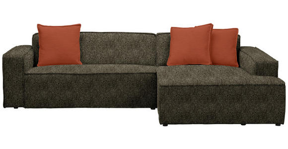 ECKSOFA  in Chenille Olivgrün  280/188 cm  - Rostfarben/Schwarz, KONVENTIONELL, Kunststoff/Textil (280/188cm) - Carryhome