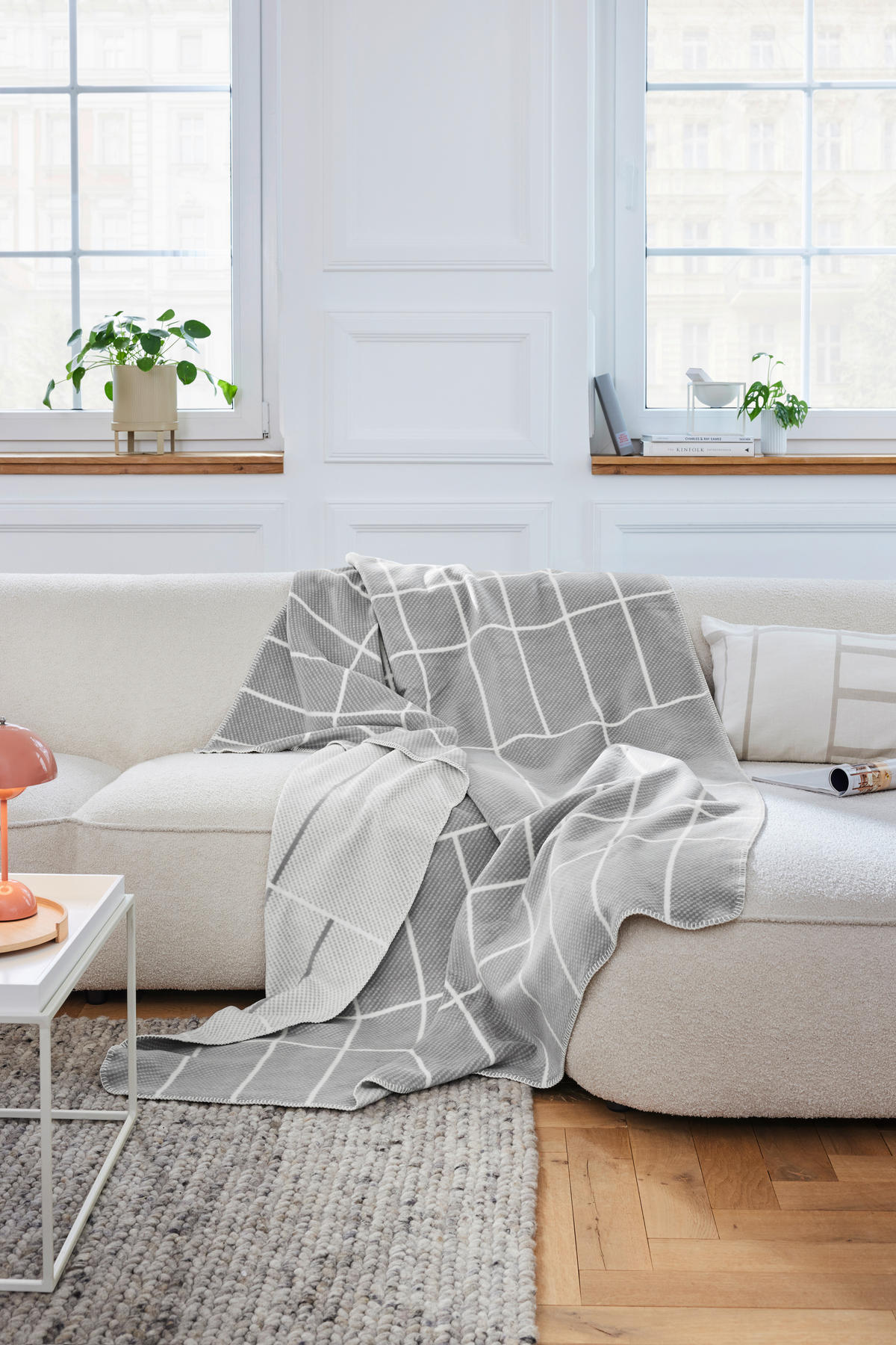 DECKE 150/200 cm  - Hellgrau/Grauweiß, Basics, Textil (150/200cm) - Ibena