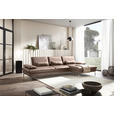 ECKSOFA in Echtleder Beige  - Chromfarben/Beige, Design, Leder/Metall (325/157cm) - Dieter Knoll