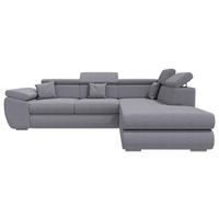 ECKSOFA Dunkelgrau Struktur  - Chromfarben/Dunkelgrau, KONVENTIONELL, Kunststoff/Textil (282/205cm) - Carryhome