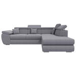 ECKSOFA Dunkelgrau Struktur  - Chromfarben/Dunkelgrau, KONVENTIONELL, Kunststoff/Textil (282/205cm) - Carryhome