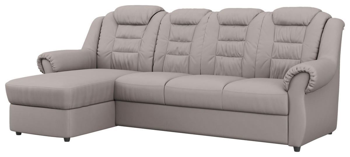 ECKSOFA in Lederlook Hellbraun  - Hellbraun/Schwarz, Konventionell, Kunststoff/Textil (165/262cm) - Livetastic
