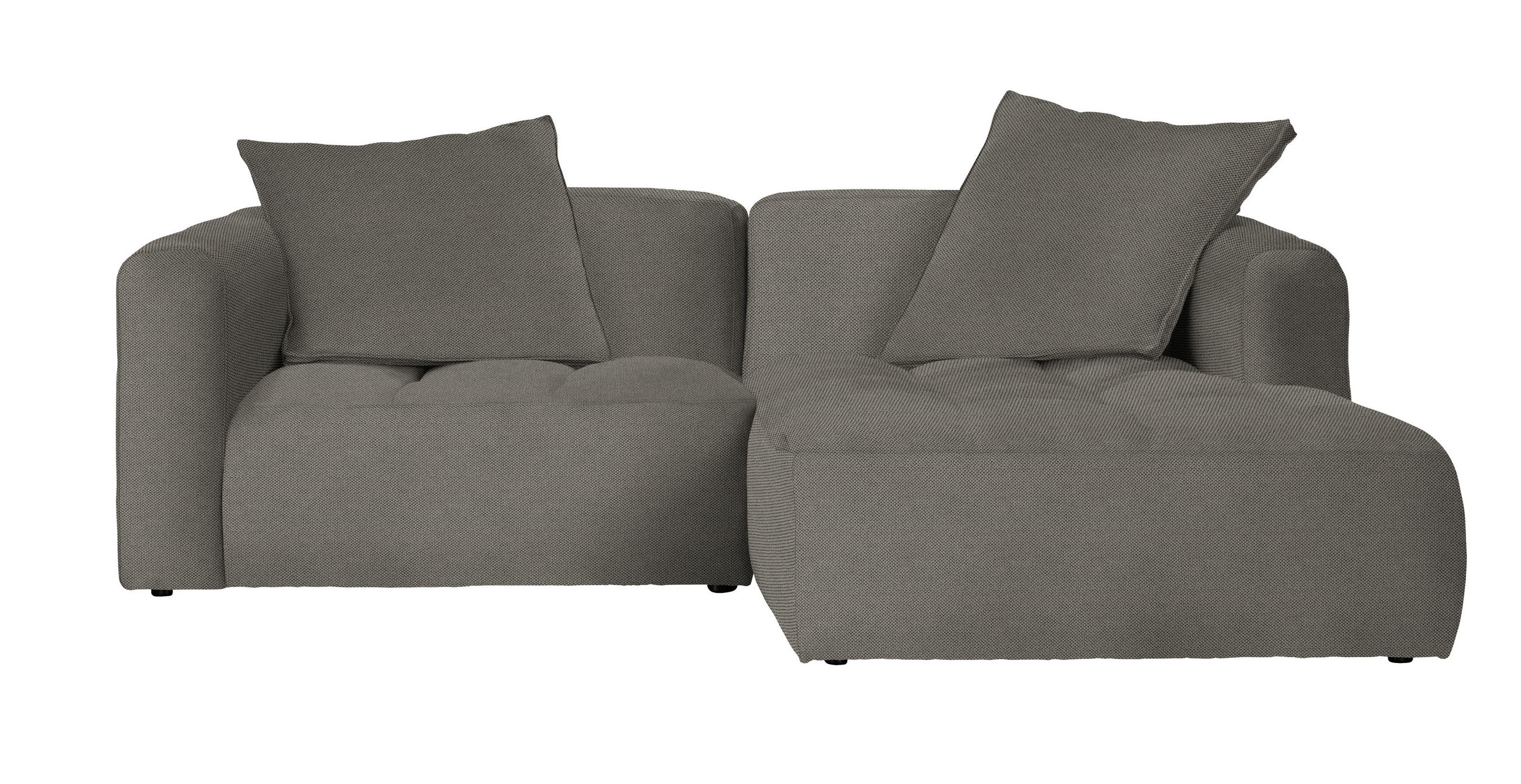 ECKSOFA in Webstoff Grau  - Schwarz/Grau, Lifestyle, Kunststoff/Textil (240/173cm) - Stylife