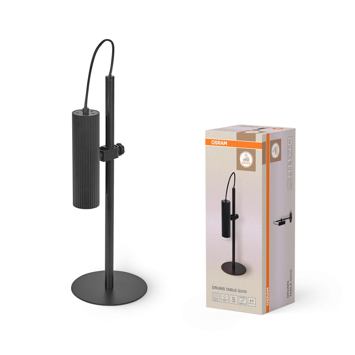 TISCHLEUCHTE 18/17/49 cm   - Design, Metall (18/17/49cm) - Osram