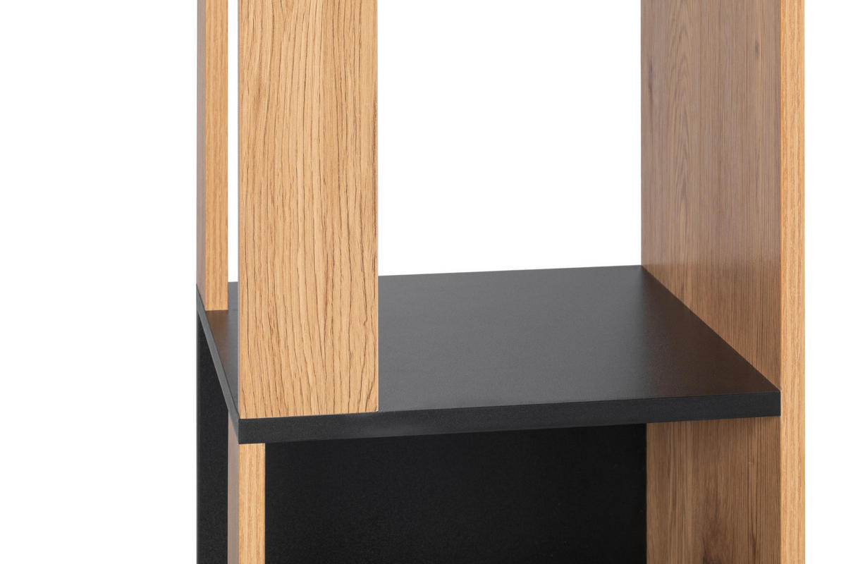 ECKREGAL - Schwarz/Naturfarben, Design, Holzwerkstoff (34/185/34cm) - MID.YOU