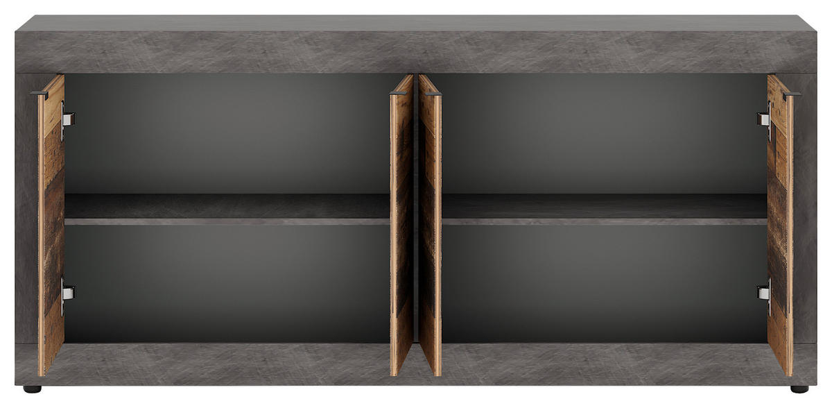 SIDEBOARD  in 180/86/42 cm  - Alteiche/Schwarz, Design, Holzwerkstoff/Kunststoff (180/86/42cm) - MID.YOU