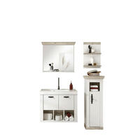 BADEZIMMER 4-teilig  in  - Schwarz/Weiß, Design, Naturmaterialien/Holzwerkstoff (143/200/46cm) - MID.YOU