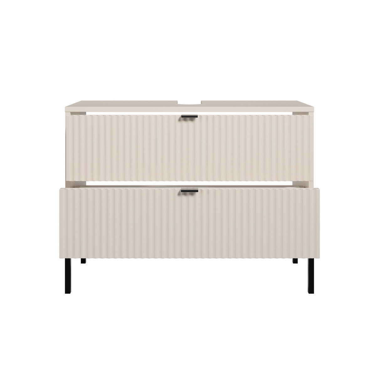 WASCHBECKENUNTERSCHRANK  - Kaschmir/Schwarz, MODERN, Holzwerkstoff/Metall (80cm) - MID.YOU