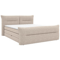 BOXSPRINGBETT 180/200 cm  in Taupe  - Taupe/Schwarz, Design, Kunststoff/Textil (180/200cm) - Chameo