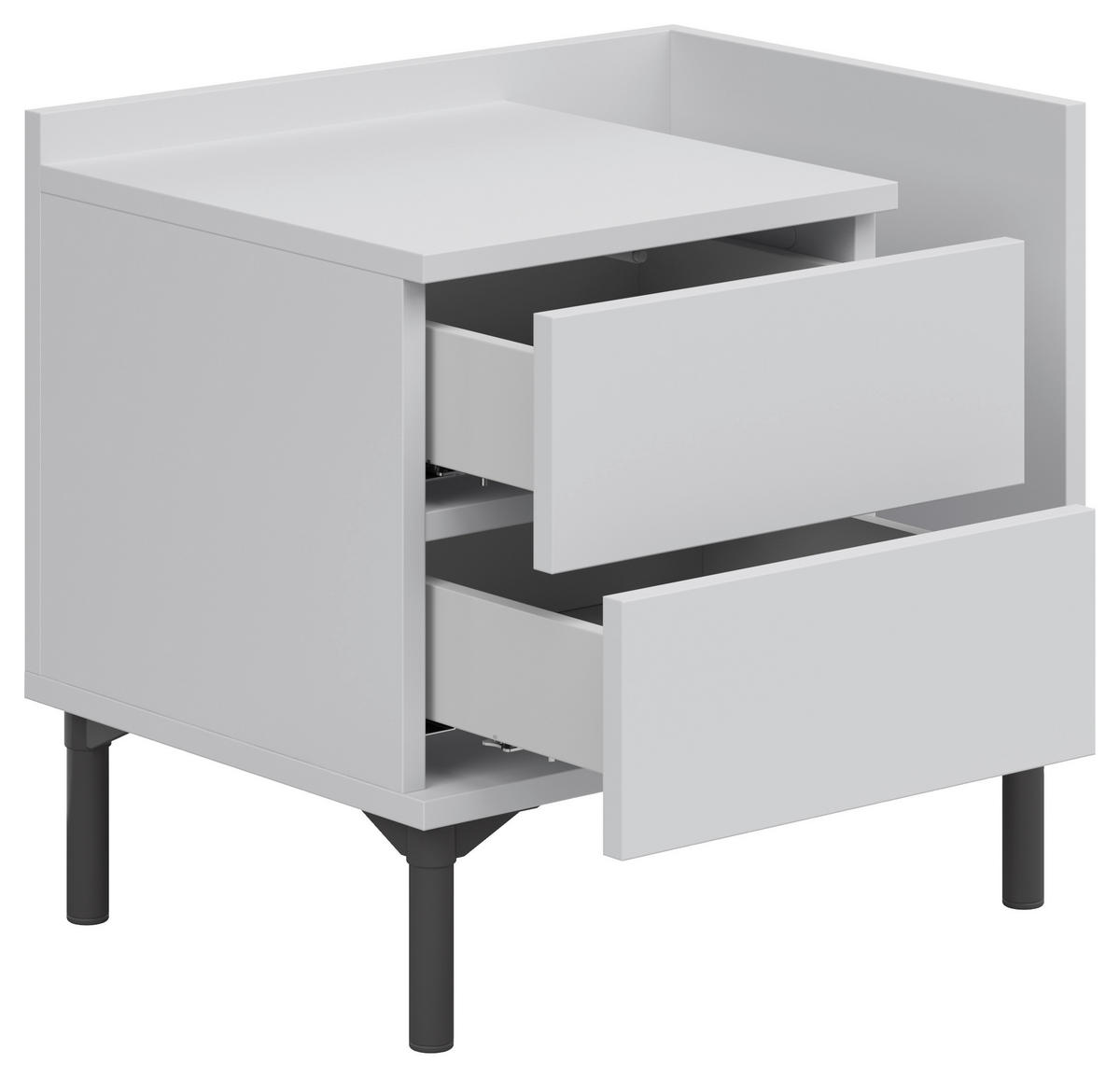 NACHTKÄSTCHEN 50/48/38 cm  in Hellgrau  - Hellgrau/Graphitfarben, Design, Holzwerkstoff/Kunststoff (50/48/38cm) - Lomoco