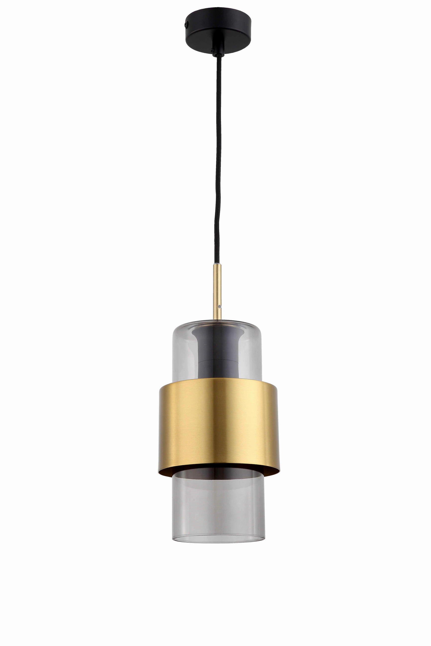 HÄNGELEUCHTE 10/150 cm    - Goldfarben/Grau, Basics, Glas (10/150cm)