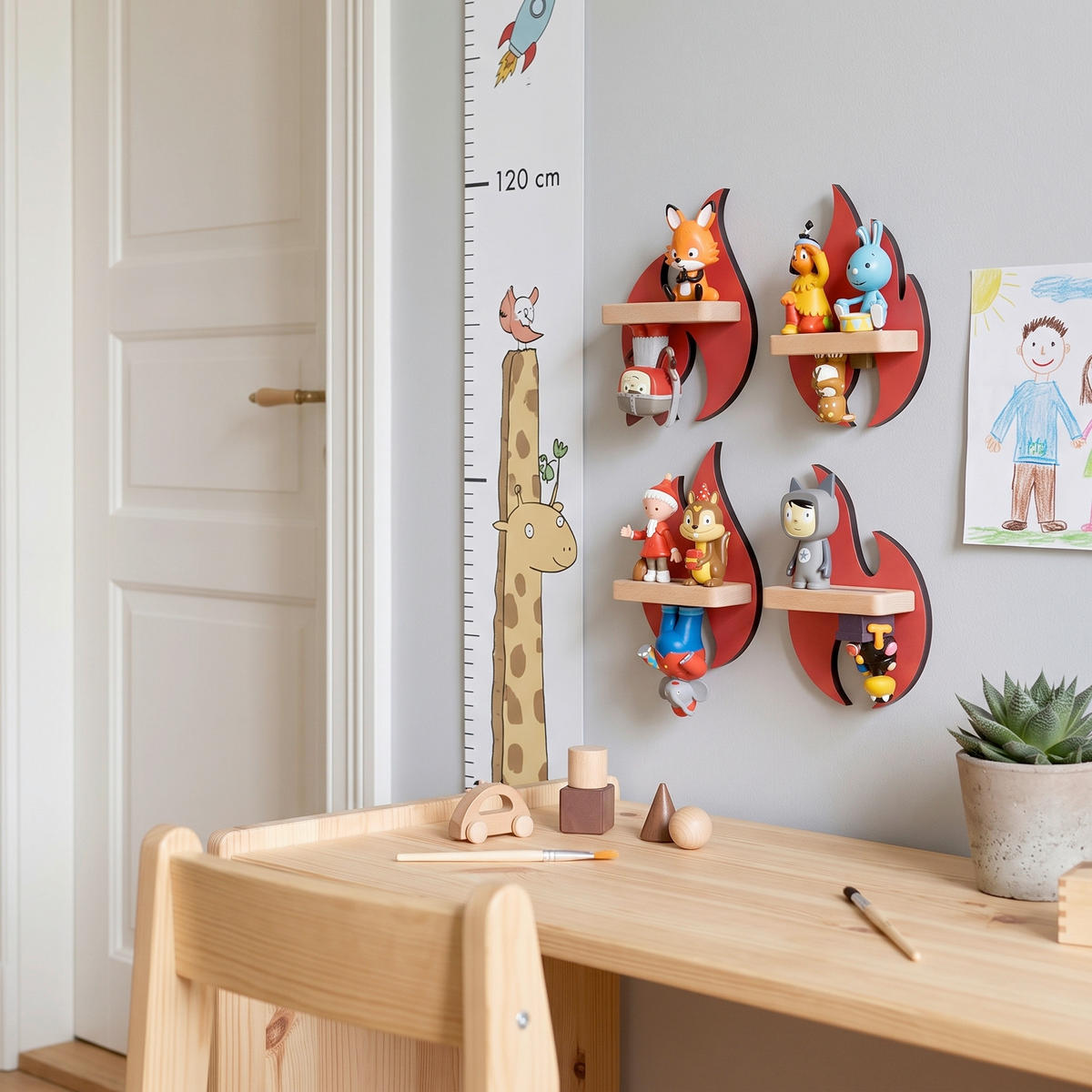 KINDERREGAL  - Rot, Modern, Holzwerkstoff (11/16/5cm) - Livetastic