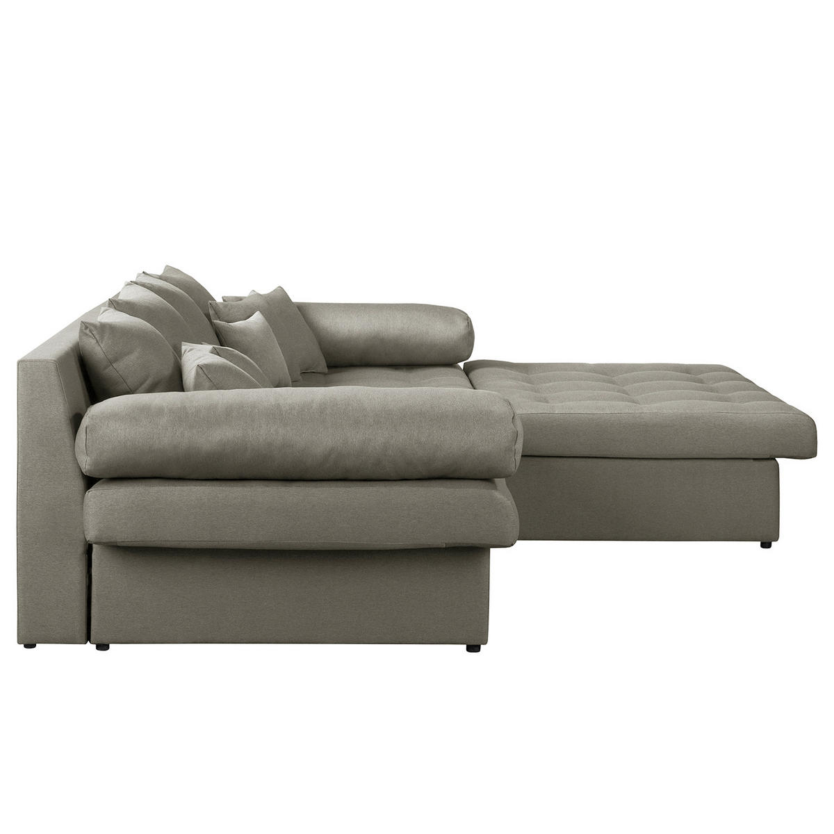 ECKSOFA Naomi Taupe Mikrofaser Rückenkissen  - Taupe/Schwarz, Design, Kunststoff/Textil (284/243cm) - P & B
