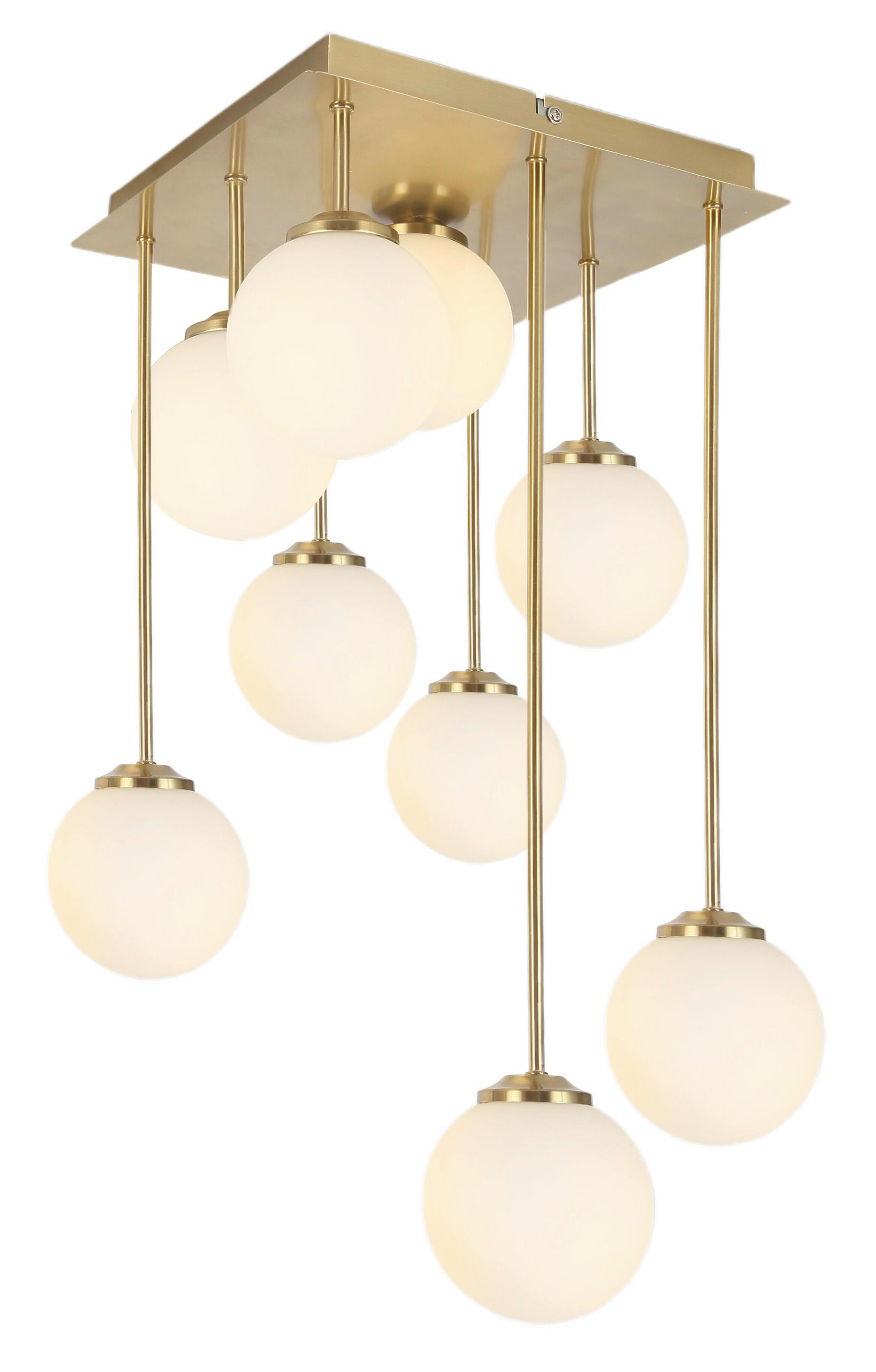 HÄNGELEUCHTE 31/31/55,5 cm  - Goldfarben/Weiß, Trend, Glas/Metall (31/31/55,5cm) - Novel
