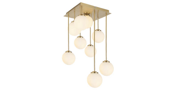 HÄNGELEUCHTE 31/31/55,5 cm  - Goldfarben/Weiß, Trend, Glas/Metall (31/31/55,5cm) - Novel