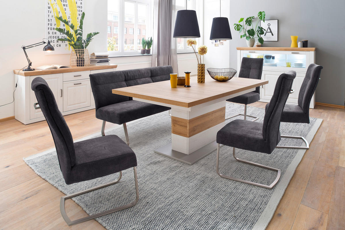 SIDEBOARD Brixen  in 183/85/50 cm  - Eichefarben/Schwarz, Basics, Holzwerkstoff/Metall (183/85/50cm) - Livetastic