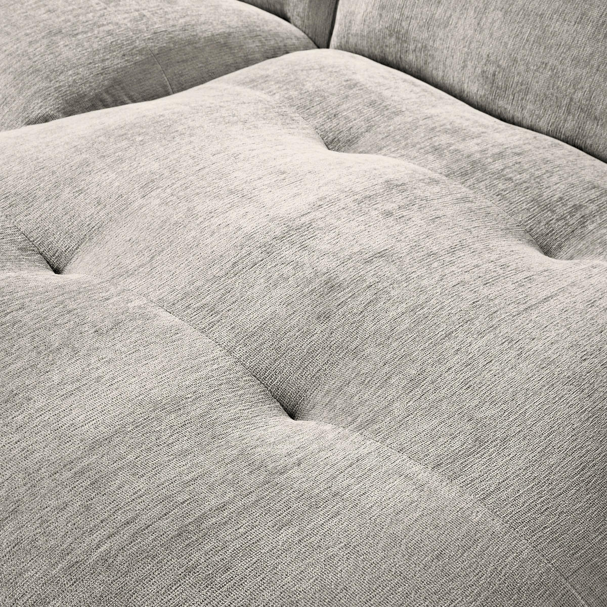 ECKSOFA in Chenille Silberfarben  - Silberfarben/Schwarz, Modern, Kunststoff/Textil (269/184cm) - Trendmanufaktur