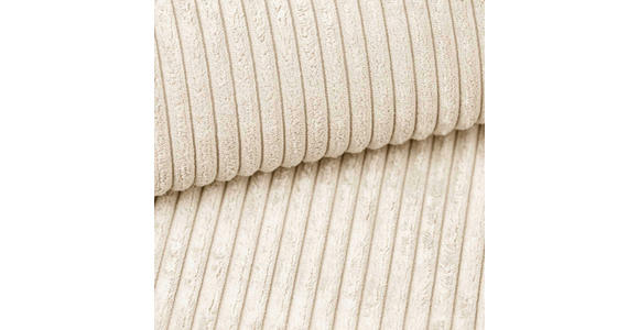 ECKSOFA inkl. Funktionen Creme Cord  - Creme/Schwarz, KONVENTIONELL, Kunststoff/Textil (260/200cm) - Xora