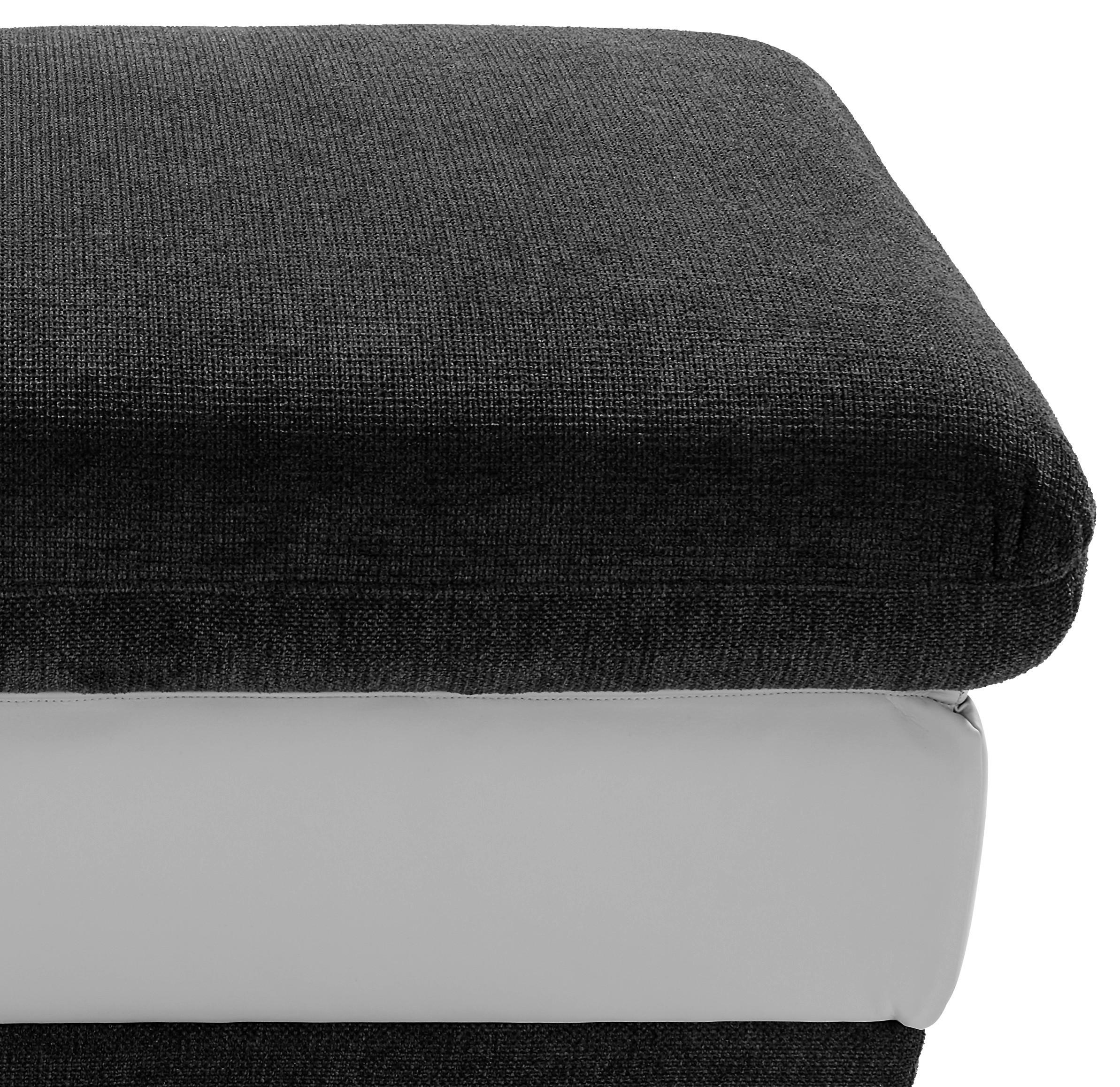 HOCKER in Textil Anthrazit, Hellgrau  - Chromfarben/Anthrazit, Konventionell, Textil/Metall (97/47/67cm) - MID.YOU