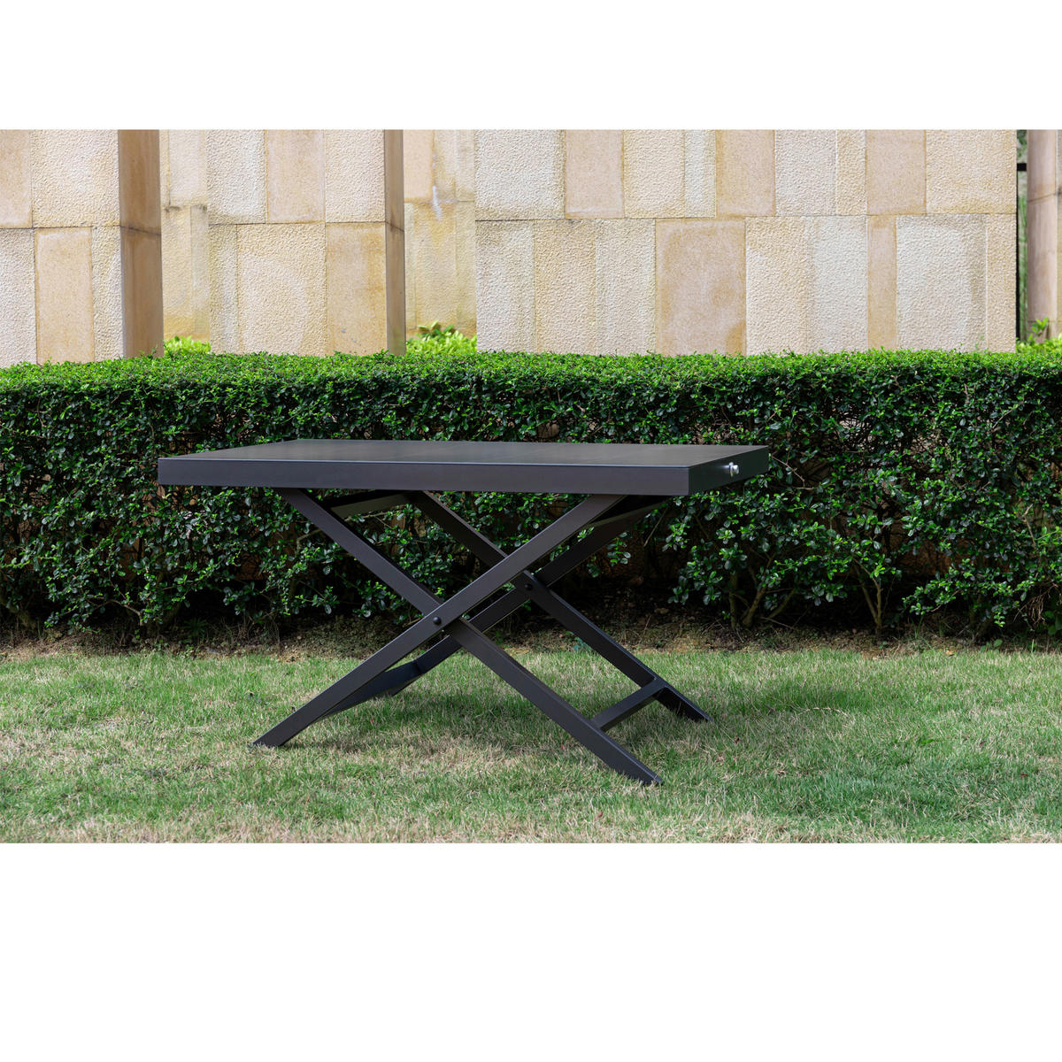 LOUNGETISCH Metall  - Anthrazit, MODERN, Kunststoff/Metall (110/62/60cm) - Gardenson